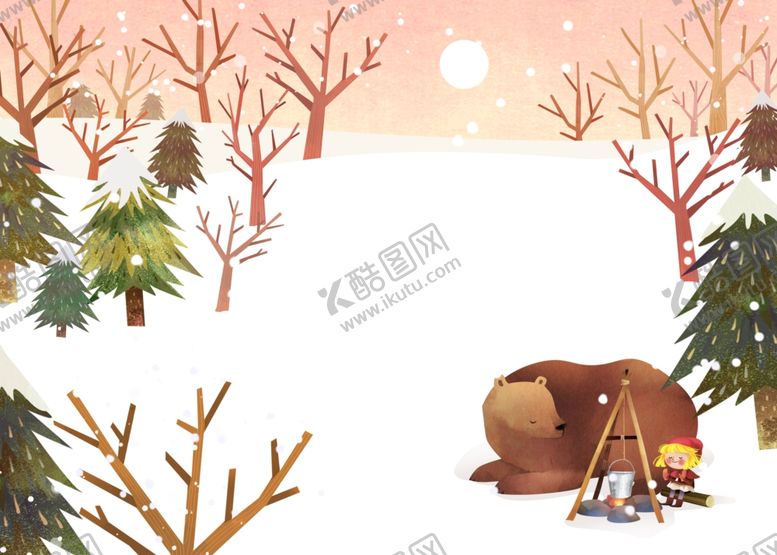 编号：63629410121020054867【酷图网】源文件下载-唯美小清晰雪景插画