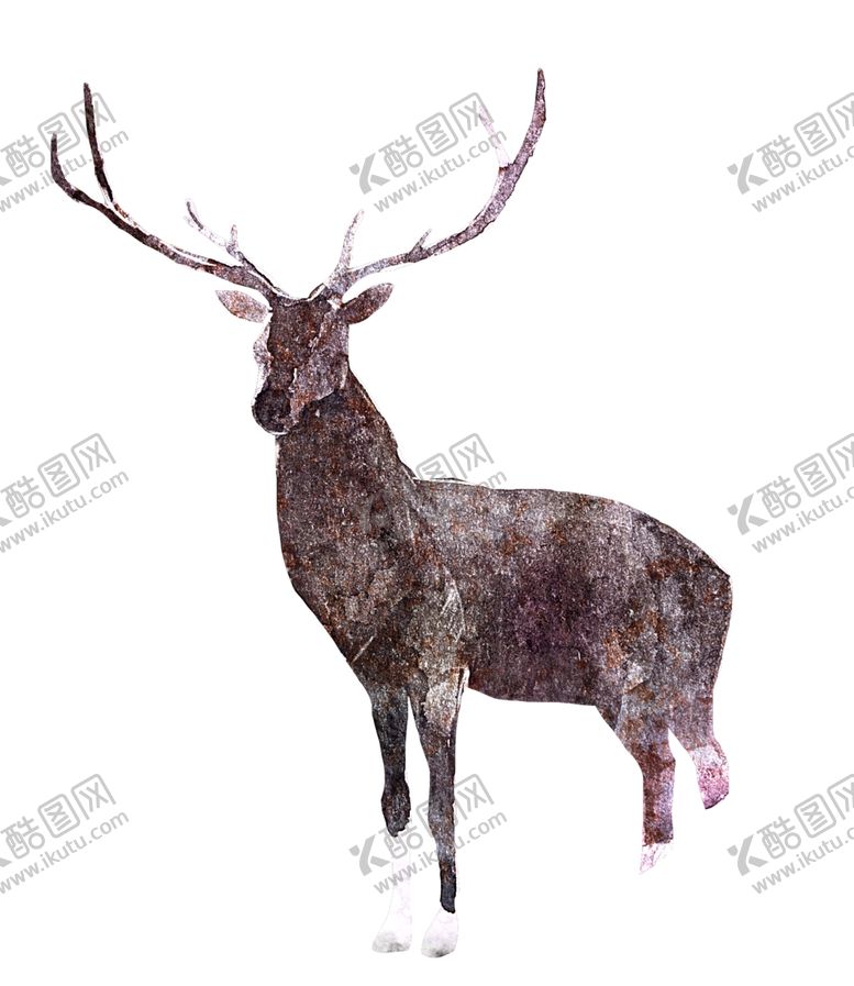 编号：32590507122155572990【酷图网】源文件下载-动物麋鹿绘画