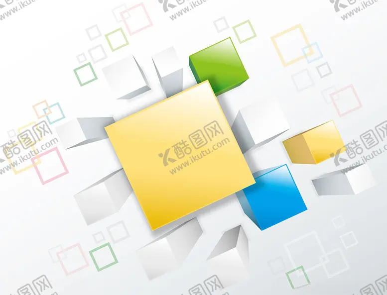 编号：31530802030749028286【酷图网】源文件下载-几何水彩立体方块背景