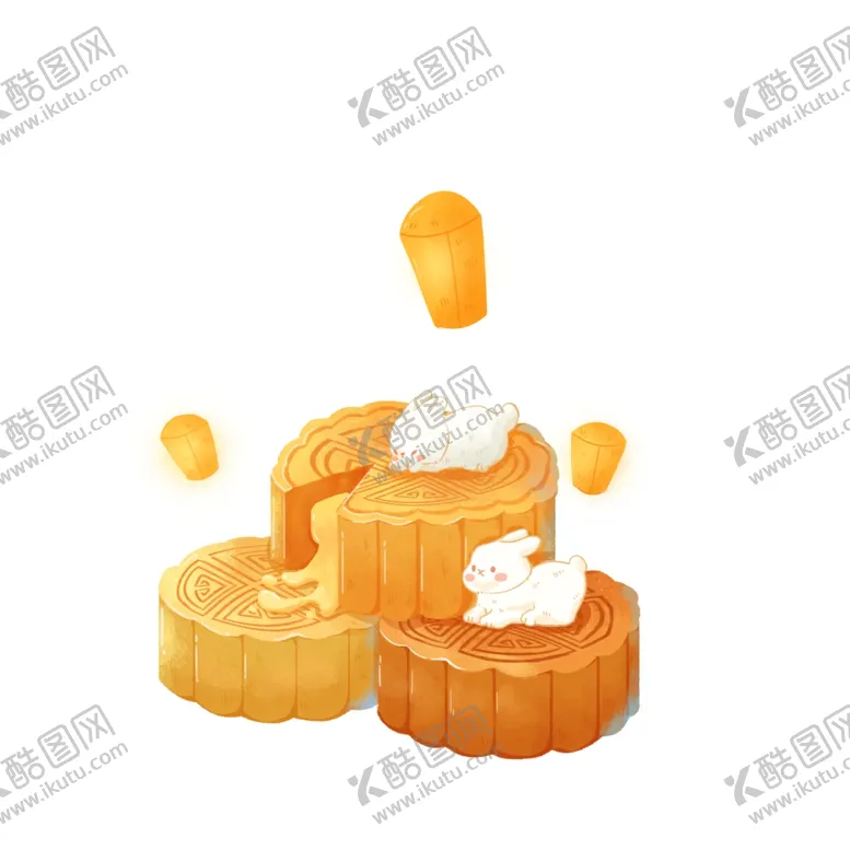 编号：56340102212050065152【酷图网】源文件下载-中秋节卡通月饼兔子元素