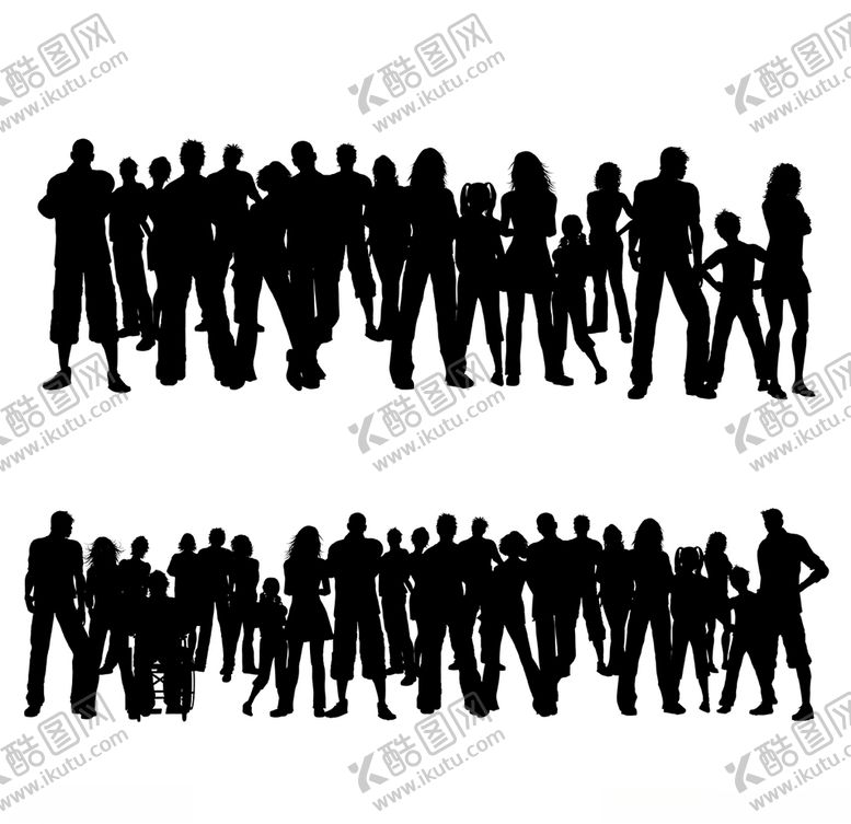 编号：61258903252235597770【酷图网】源文件下载-站着的男女剪影