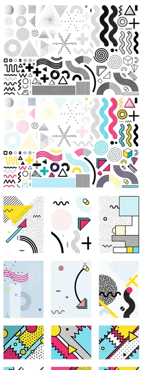 孟菲斯点线面几何元素