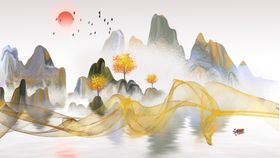 客厅背景墙装饰画现代沙发