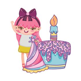 卡通生日女孩