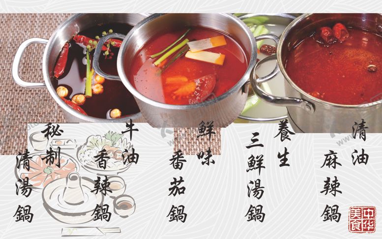 编号：93966304240906182873【酷图网】源文件下载-旋转小火锅店挂画
