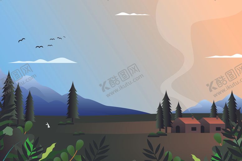 编号：44506807072302061264【酷图网】源文件下载-自然风光插画