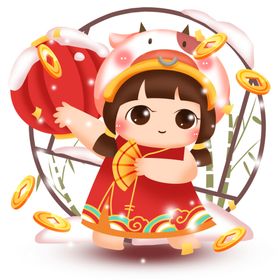 牛年送福喜庆元素