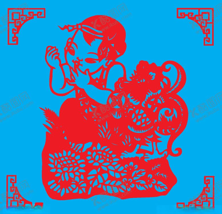 编号：63716309240942176277【酷图网】源文件下载-鸡剪纸