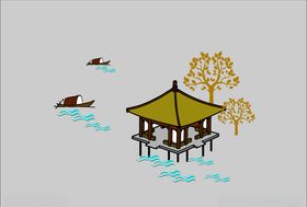 大坝树木河流古风水痕