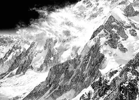 雪山手绘油画设计油画素材