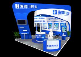 展览3D模型二面开口