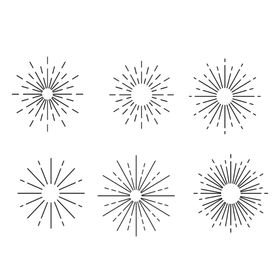 太阳图案直线条png合集