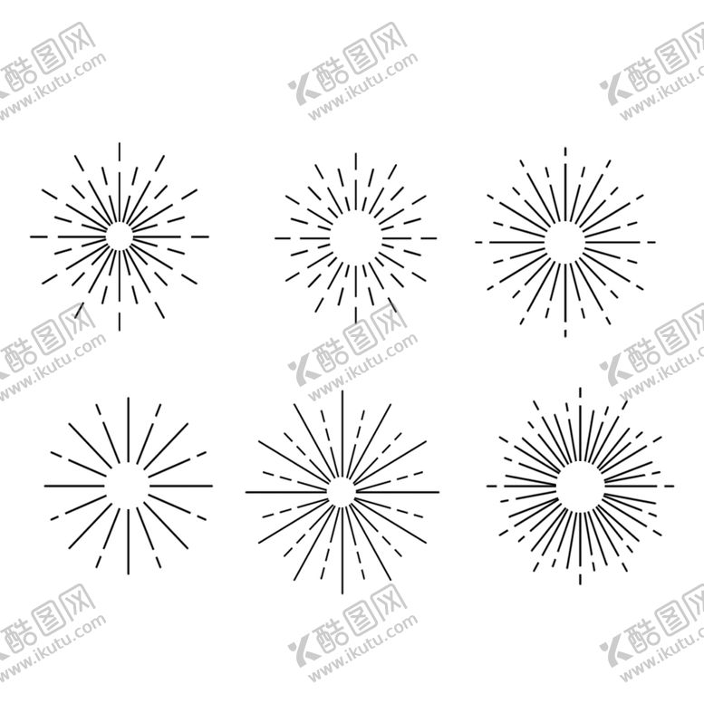 编号：42970204202025386468【酷图网】源文件下载-太阳图案直线条png合集