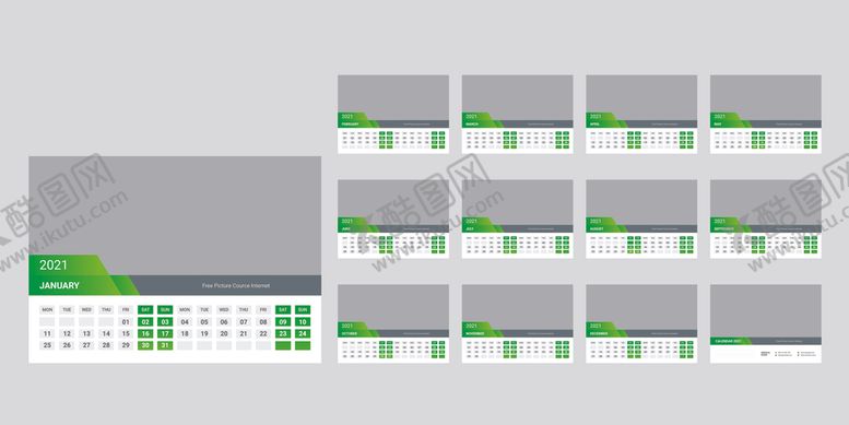 编号：67146509200209114656【酷图网】源文件下载-2021年日历