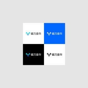 磁力金牛logo标识矢量