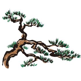 水墨松树