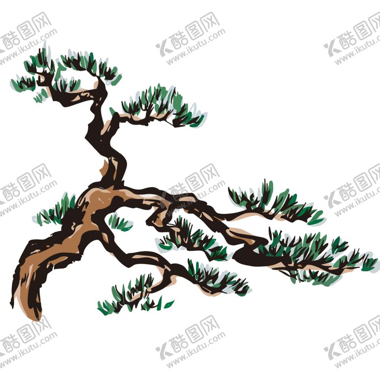 编号：43714707130352182674【酷图网】源文件下载-水墨松树
