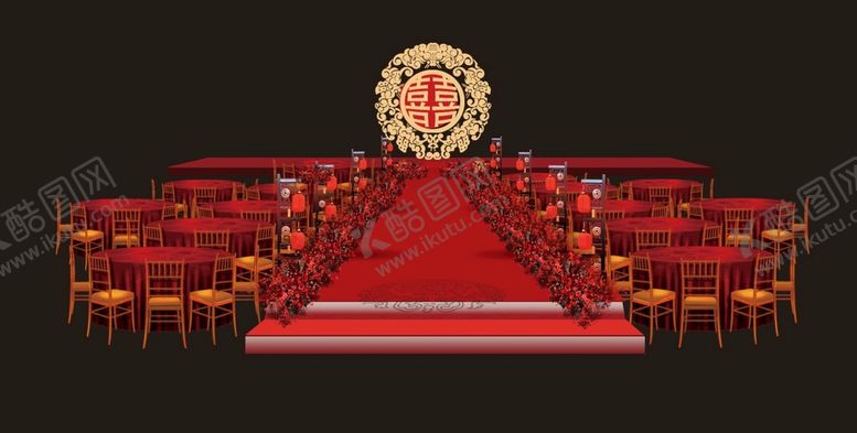 编号：28378001250722155025【酷图网】源文件下载-中式婚礼舞台