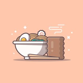 汉堡面条插画