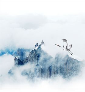 仙鹤山峦重阳背景
