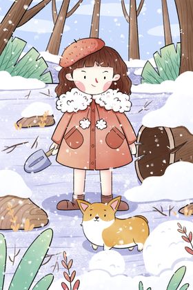 小雪海报微信贴片节日广告