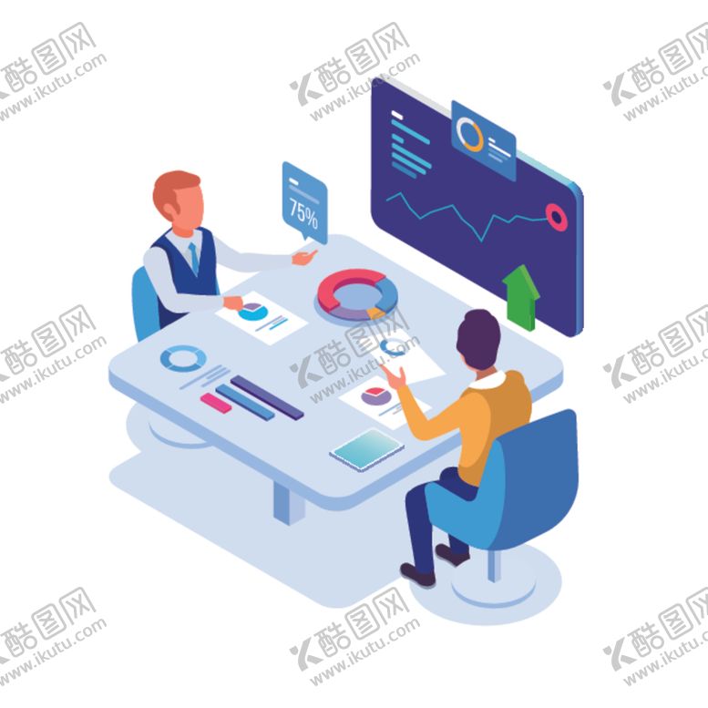 编号：92098406291421455158【酷图网】源文件下载-商业大数据分析矢量插画