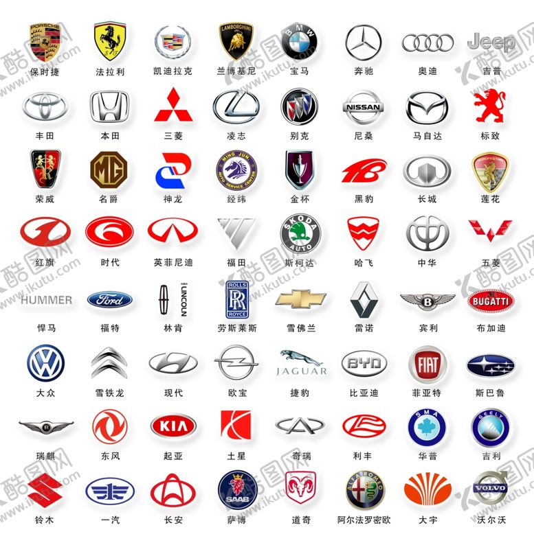 编号：37216110102318034538【酷图网】源文件下载-汽车logo