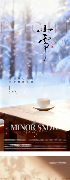 地产小雪大雪风景海报