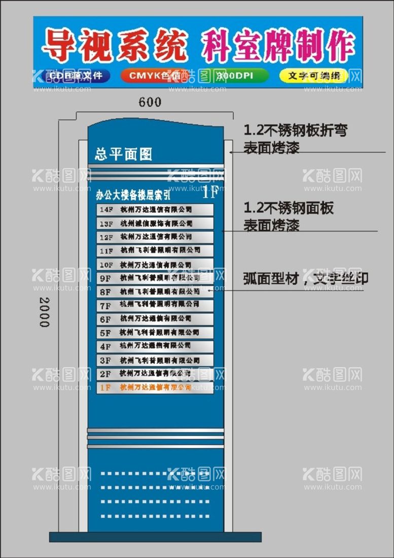 编号：18485211180451529096【酷图网】源文件下载-办公楼层导向牌医院指向