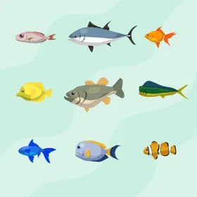 海洋生物底世界底动鱼类卡通