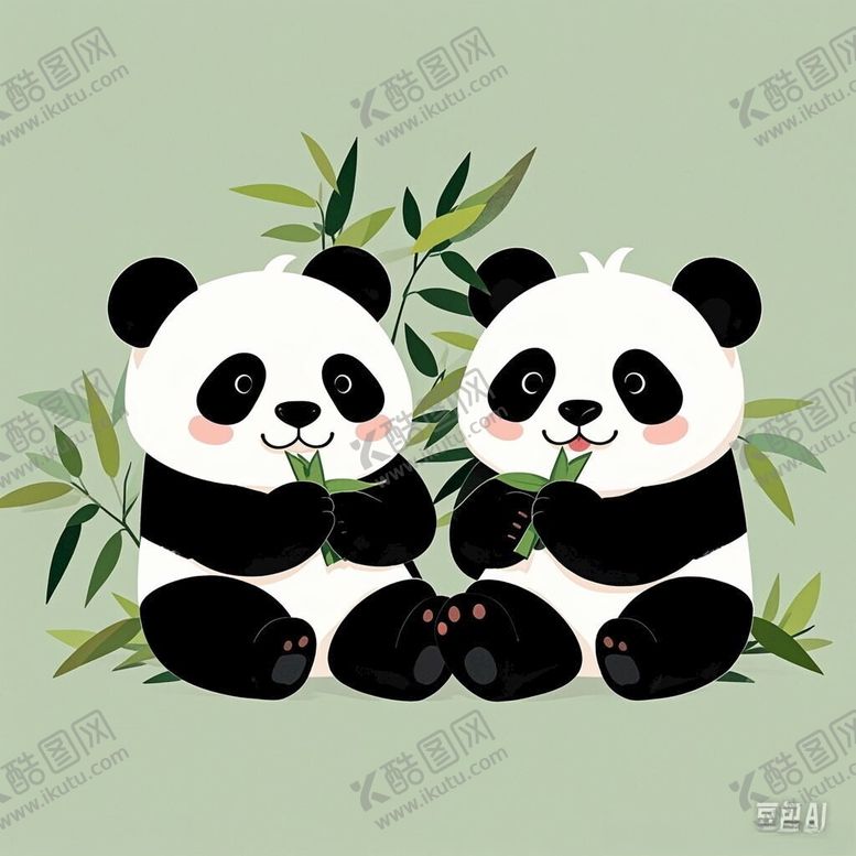 编号：47118202161022559717【酷图网】源文件下载-两只熊猫