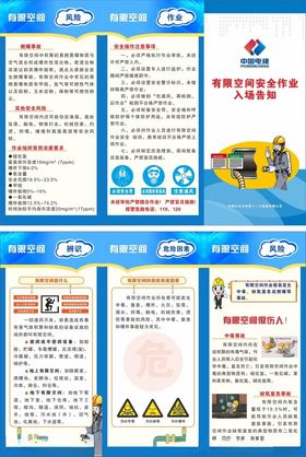 有限空间安全作业入场告知三折页