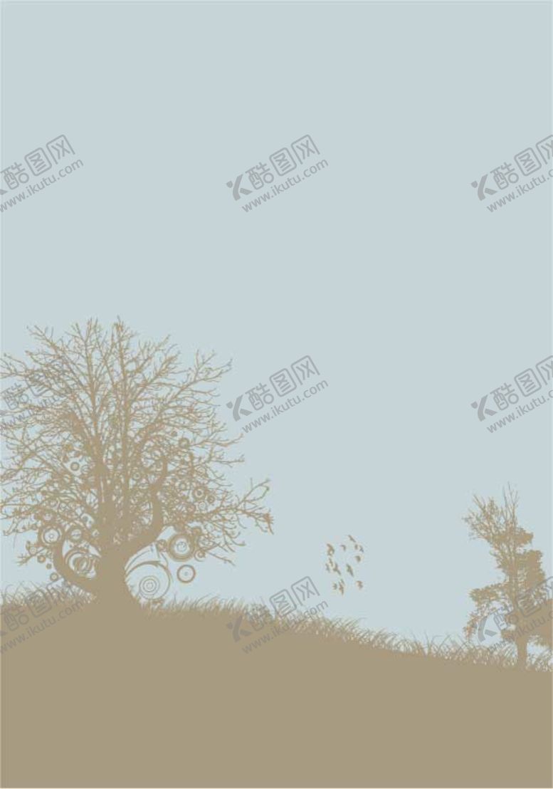 编号：49818710182109338785【酷图网】源文件下载-山坡上的树唯美背景