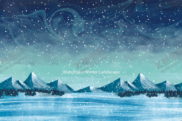 编号：48379710061511493495【酷图网】源文件下载-冬季雪景插画图案