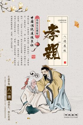 编号：19372609241750519031【酷图网】源文件下载-古风水墨校园文化墙八德套图 