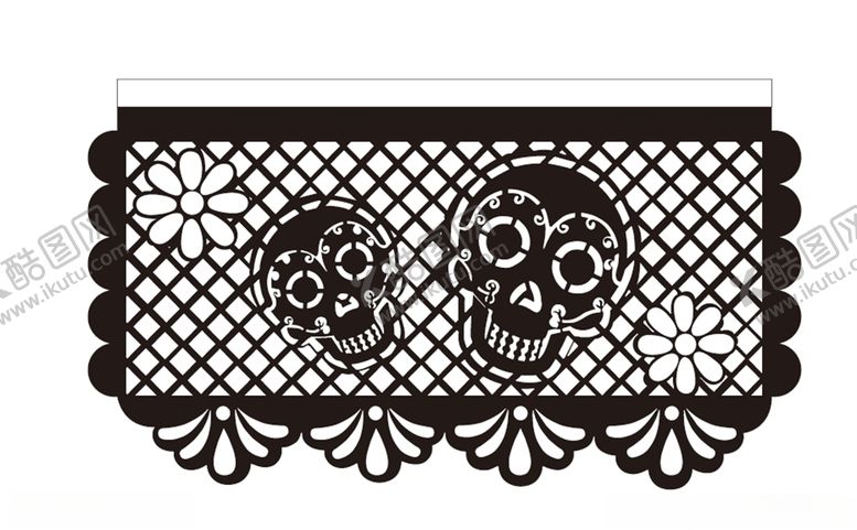 编号：66790910280637054934【酷图网】源文件下载-剪纸骷髅头