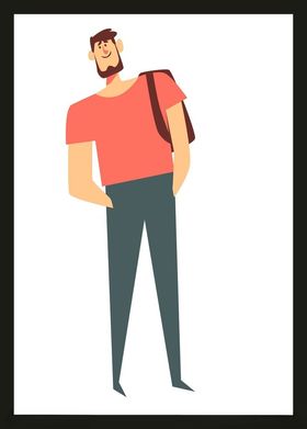 手绘男人男孩动画卡通卡通动画