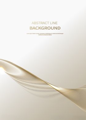 轻奢金色抽象流体曲线海报