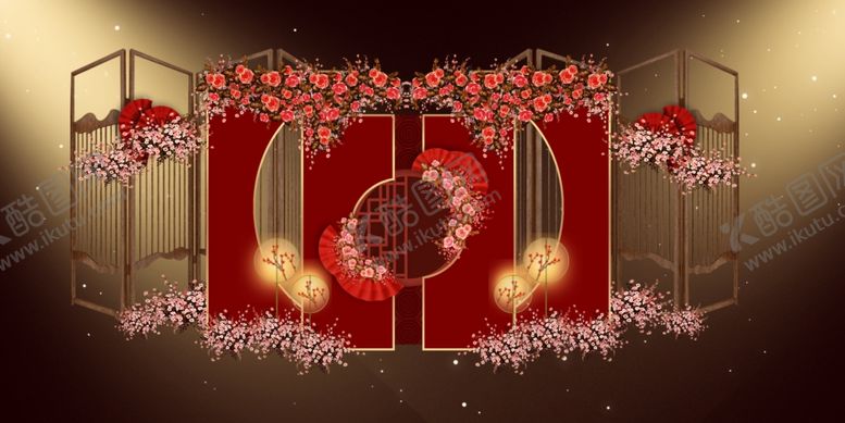 编号：19958311240316387734【酷图网】源文件下载-中式婚礼舞台