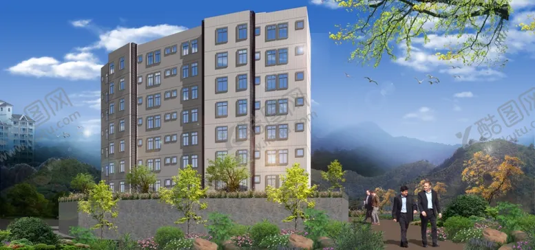 编号：53988209141049552431【酷图网】源文件下载-宿舍楼效果图