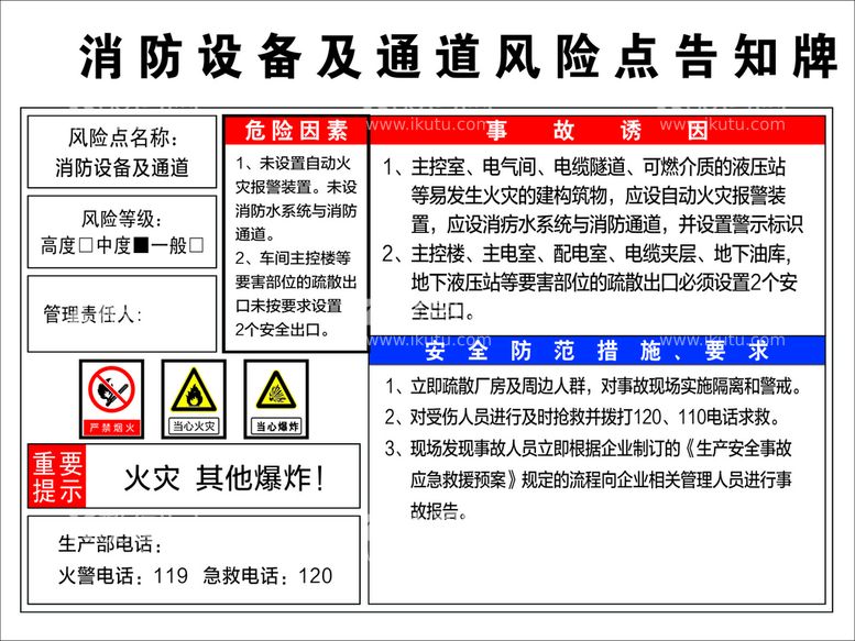 编号：29653711040040302137【酷图网】源文件下载-消防设备及通道告知牌