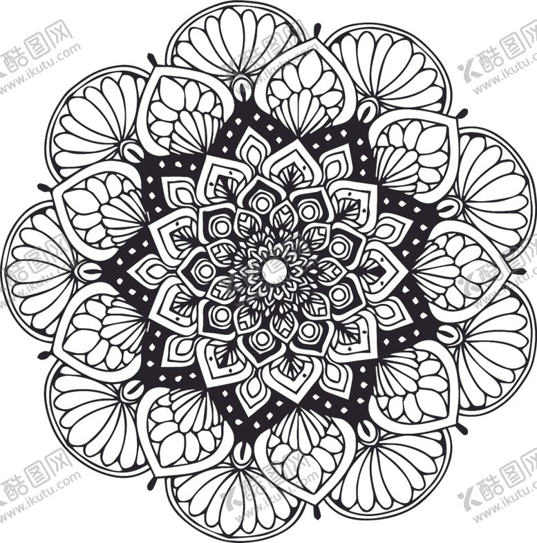 编号：40632810050124171075【酷图网】源文件下载-曼陀罗花纹