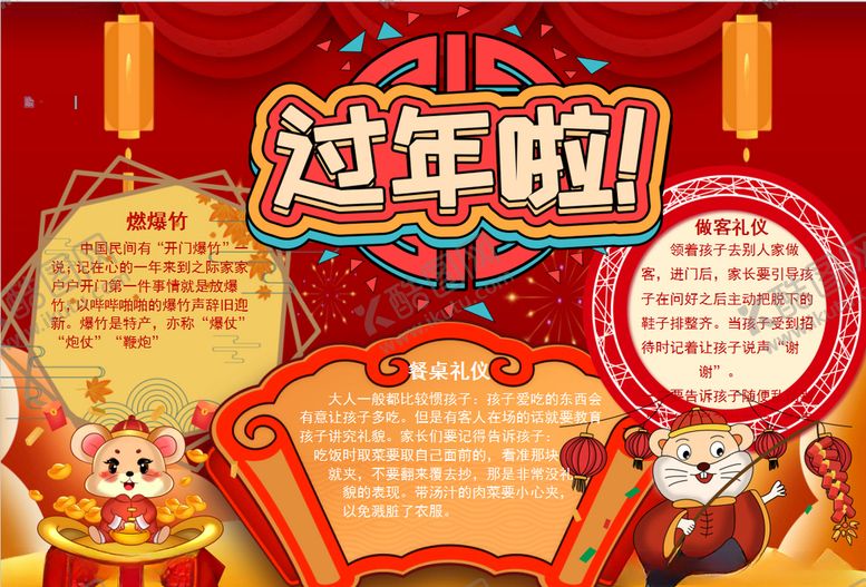编号：44315007130458546305【酷图网】源文件下载-春节小报