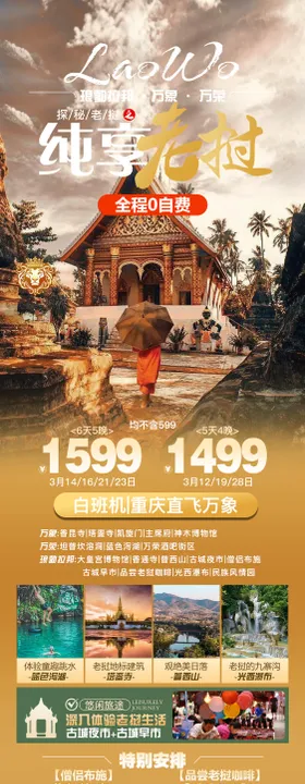 纯享老挝旅游海报