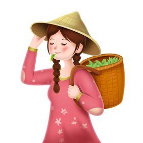 采茶女人物插画