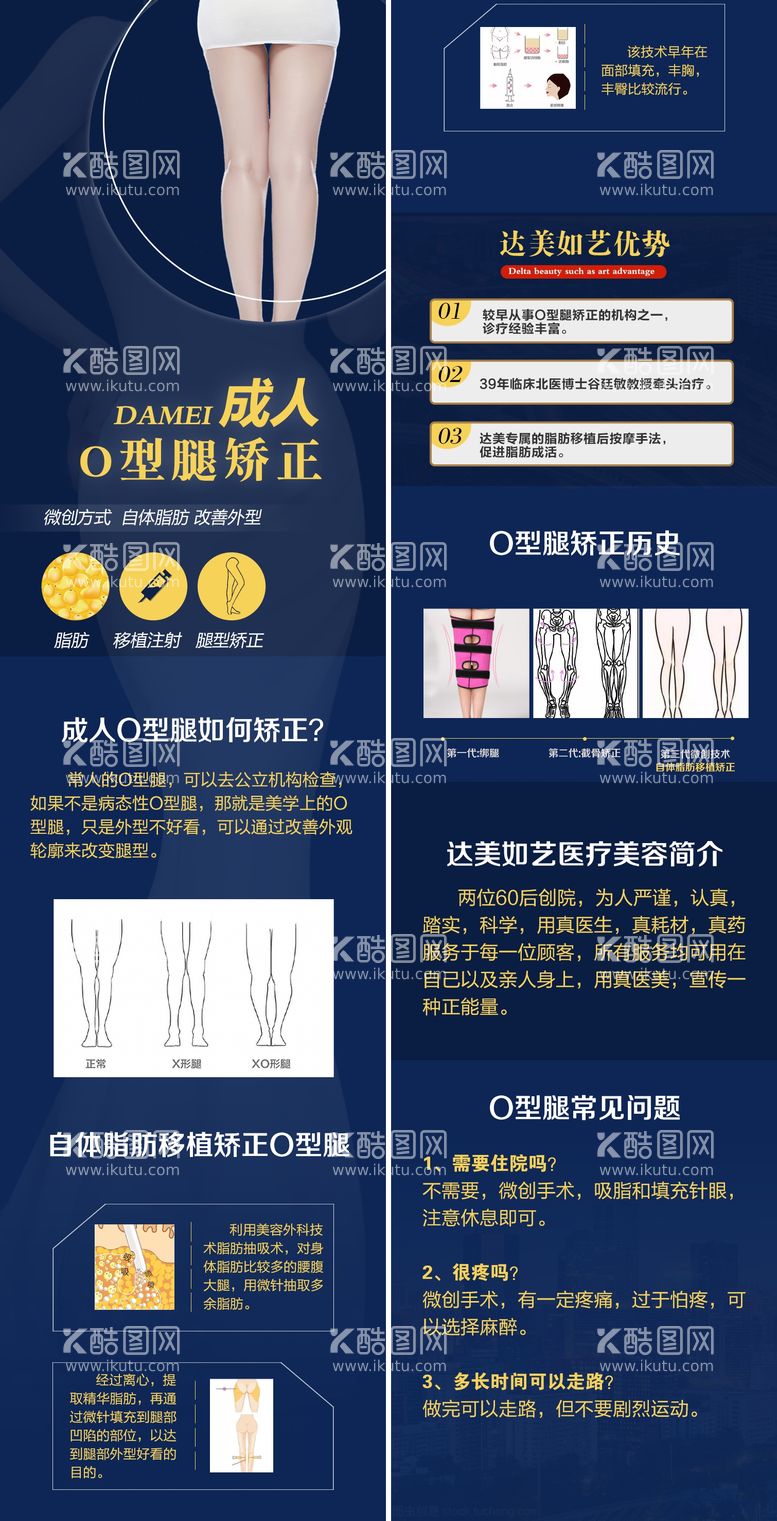 编号：10932311241905172652【酷图网】源文件下载-医美腿型矫正宣传长图