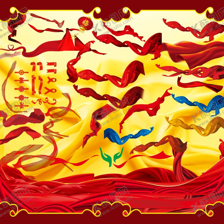 编号：95527509191449043072【酷图网】源文件下载-红飘带红丝带