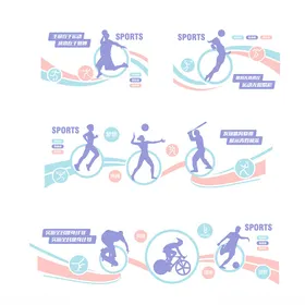 运动健身插画元素集合