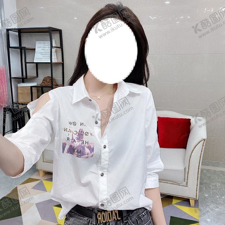 编号：23124705010435189213【酷图网】源文件下载-白衬衫女