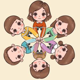 小朋友手牵手做游戏免抠元素